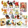 Factory Supply Children Puzzle Simulation Small Particles Potted Plant Building Block Lucky Cat Bulldog Assembly Animal Building Block