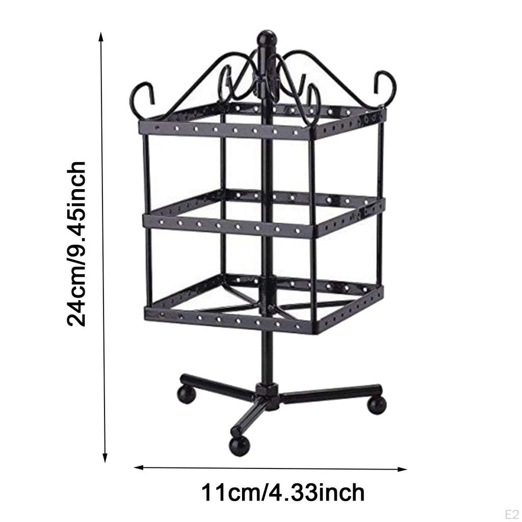 3 Tiers Iron Earring Holder Display Rack Fashionable Multipurpose Jewelry Stand for Desktop