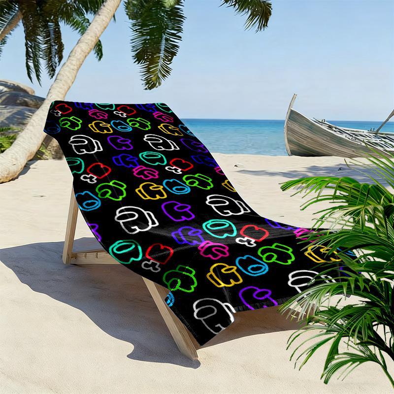 Among Us Print Strandtuch, Großes Weiches Schnelltrocknendes Handtuch für Strand Camping Schwimmen