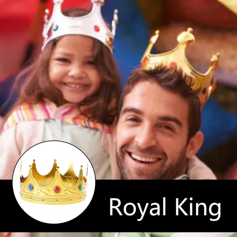Golden Royal King Crowns,Delicate Birthday Crown Hat Princed Costume Accessories Halloween Shower Party Photo Props