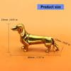 Pack of 2 Solid Brasses Gold Dachshund Miniature Figurine Decoration Animal Sculpture For Home Office Desktop Decors Gift