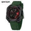 European-Style Men's Sport Quartz Watch with Waterproof Skeleton Design and Versatile Silicone Strap