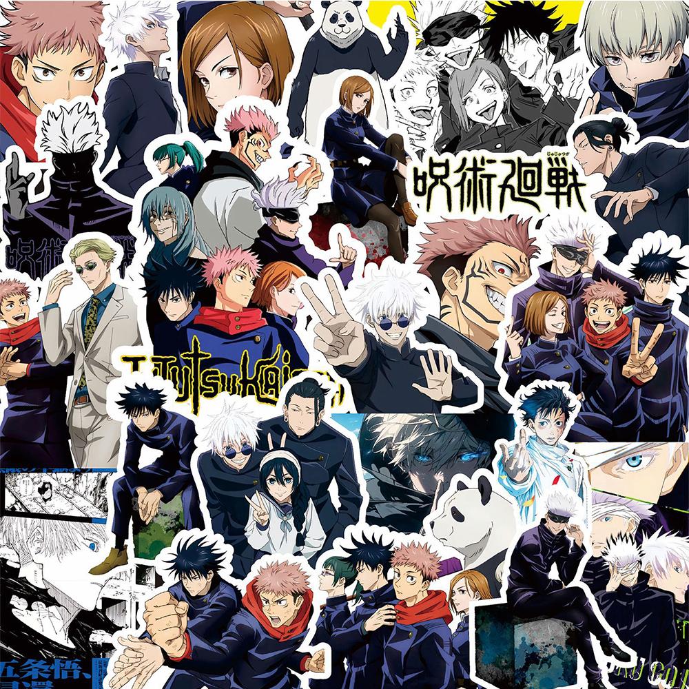 80uds Pegatinas de Dibujos Animados Anime Jujutsu Kaisen Pegatinas Impermeables para Coche Motocicleta Equipaje Casco Pegatina Genial para Niños Juguete Clásico