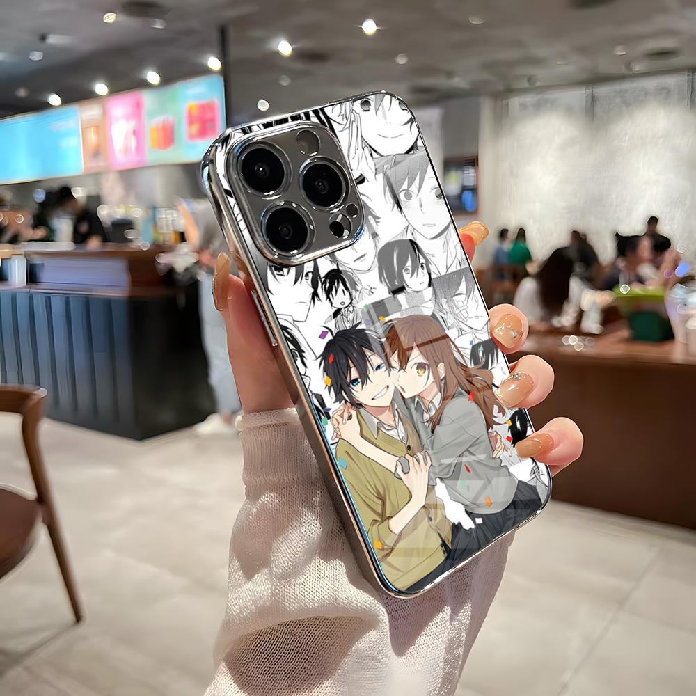 Anime Horimiya Phone Case For IPhone 17 Pro Max 15 Pro 16 14 Plus 12 13 Mini 11 Pro Shockproof Electroplated Glass Cover
