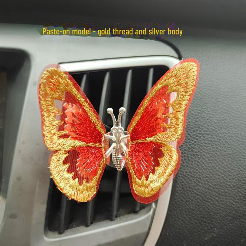 Ornamento da Console Auto a Farfalla Ricamata - Decorazione Curativa Bizzarra
