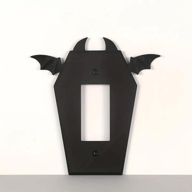 

Хэллоуин Накладка на выключатель Темный стиль Домашнее украшение Готический стиль Дизайн гроба Украшение розетки Панель выключателя Крутая 1 шт.