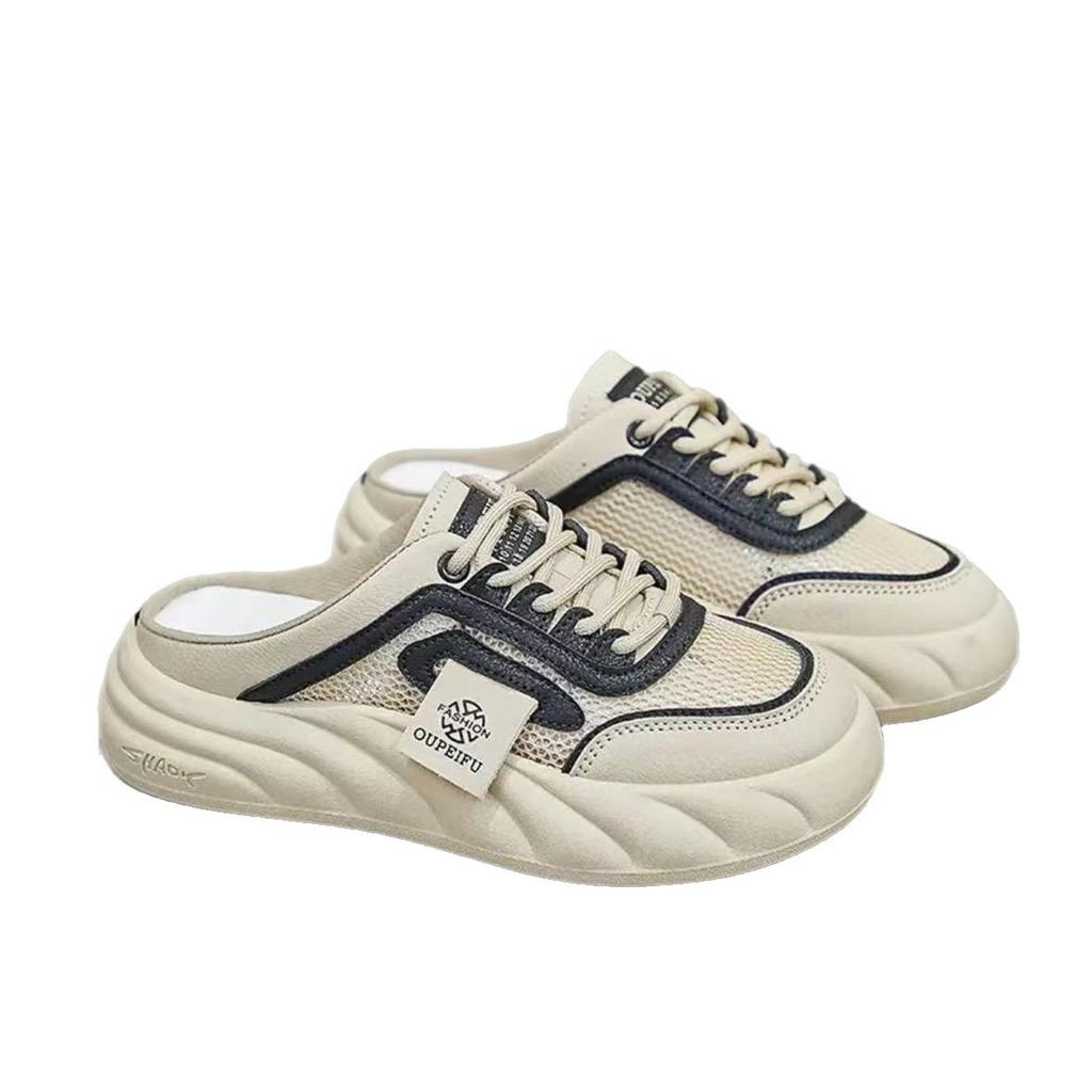 Sandals Women's Outer Wear 2025 Soft Sole Fashionable Versatile Mesh White Shoes Korean Version Casual Bag Head Sandals Soft Sole Non-slip