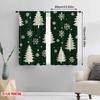 2 Stück, 2D-Flachdruck Minimalistische Vorhänge Weihnachtsbäume Schneeflocken_b Polyester Einfache Installation (ohne Stange) Festlicher Gebrauch für