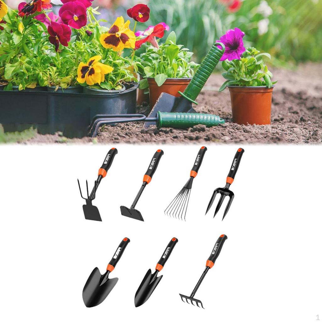 Gardening Tool Set Loosening Rake Sturdy Carbon Steel Backyard Lawn Trowel Hoe for Plant Lover