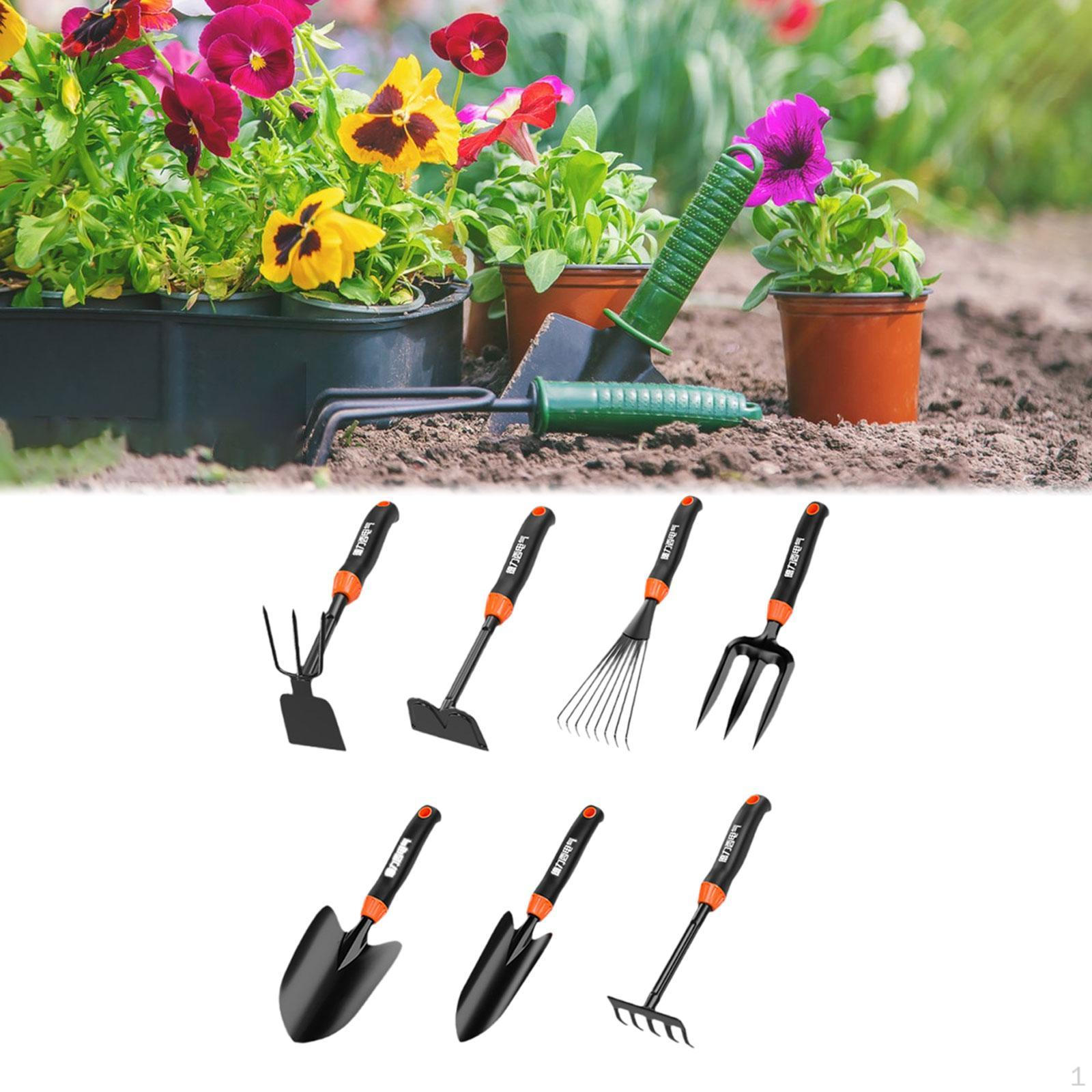 

Набор садовых инструментов, рыхлитель, прочная углеродистая сталь, садовый совок, мотыга для любителей растений 7pcs