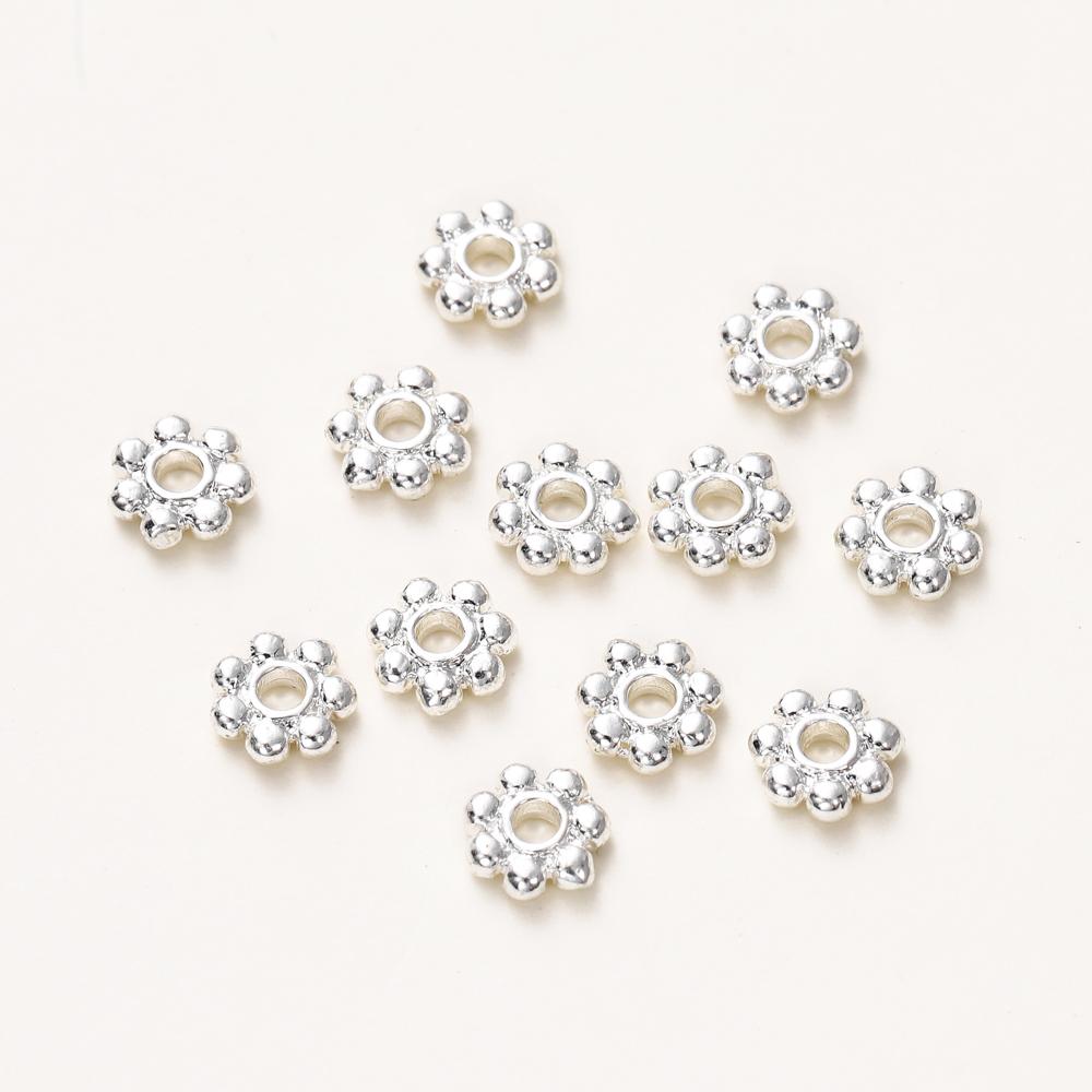 20pcs 14K 18K Gold Color Daisy Spacer Beads Mini Brass Spacer Beads Charms Pendants for DIY Bracelet Necklace Jewelry Making