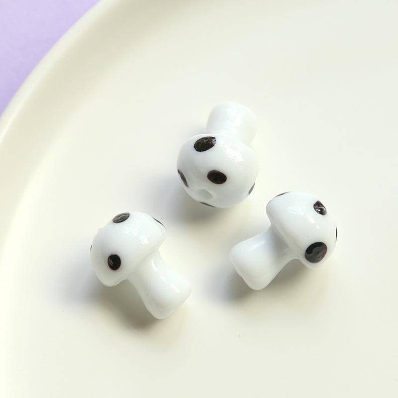 Colorful Cartoon Mushroom Glass Bead Pendants for DIY Jewelry Making - Earrings, Necklaces, and Accessories