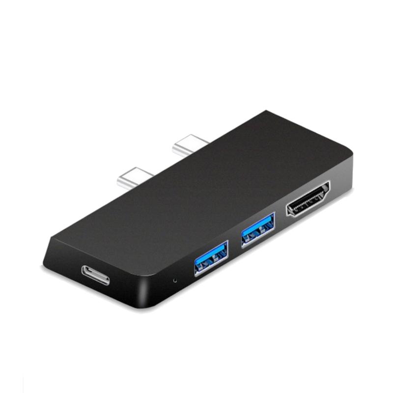 

USB C Hubs Adapter Docking Stations for Pro8/9/X with 4K, USB3.0 Port, and TFSD Card Reader чёрный