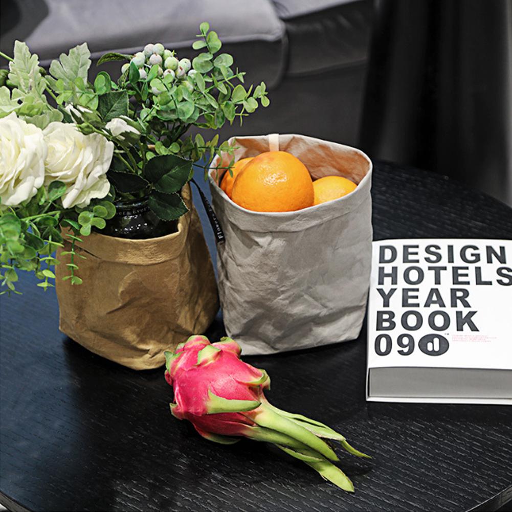 Multi Functional Storage Bag Washable Thick Recyclable Brown Paper Bag with Large Capacity (XL)