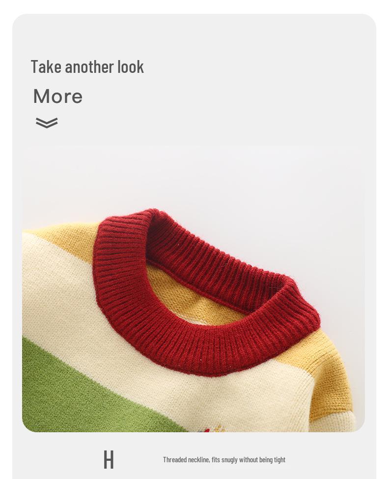 DUUDUU 2025 Baby Boy Knit Pullover: New Autumn/Winter Korean Style Warmer Toddler Sweater