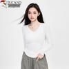 Woodpecker Women's V-Neck Slim-Fit Long Sleeve T-Shirt