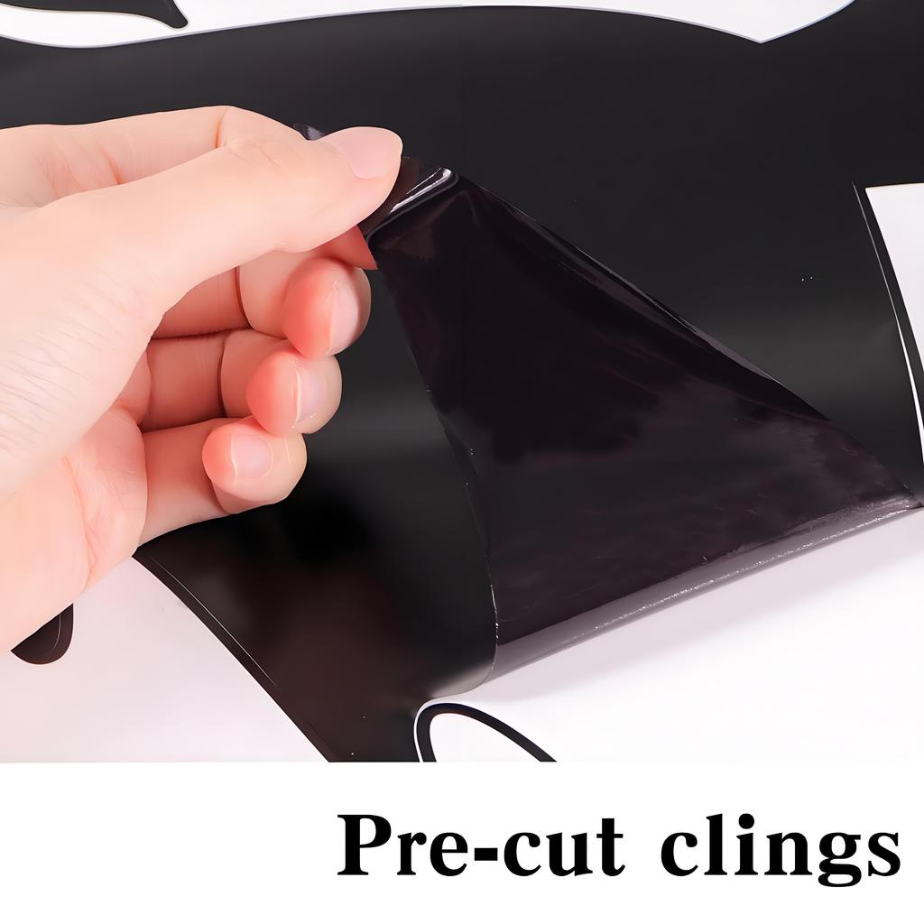 Riesen Halloween Fensteraufkleber Statische Aufkleber | Gruselige Hexen-Silhouette mit Katze & Fledermaus | Mehrraumdeko 4er-Pack für Zuhause Schule