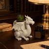 Green Plant Flower Pot 3D Printed Dragon Desk Planter Creative with Storage Artistic Versatile Desktop Storage Figurine Decor for Home Office,