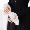 Lace fake cuffs womens lace thin pleated fake cuffs ruffled wristband decorative accessories