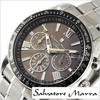 Salvatore Marra Solar Radio-controlled Mens Watch Black SM15116-SSBKSV Elegant Brand Business Office Radio Chronograph Calendar Silver Spring Gift