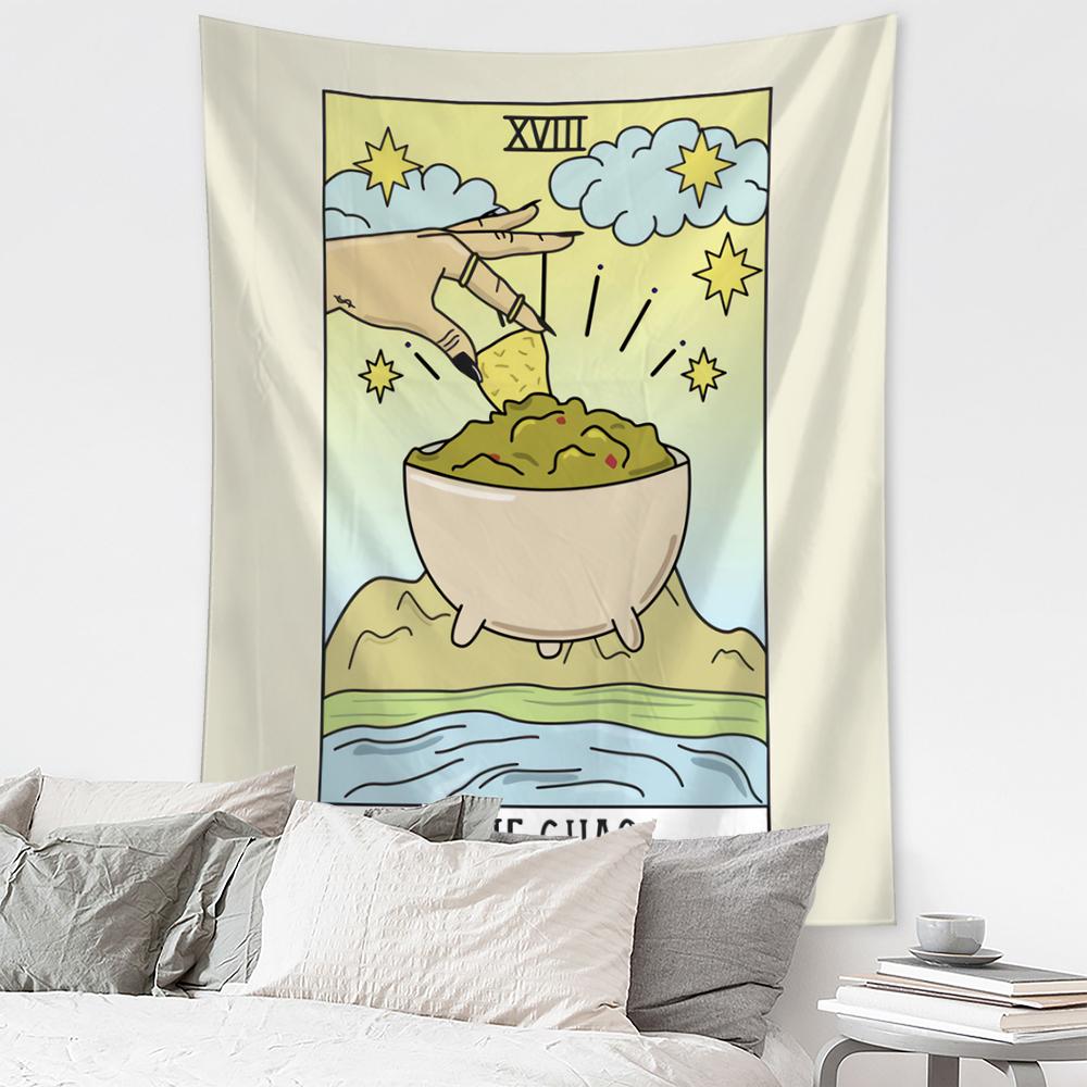 Tarot Cat Paws Tapestry Wall Hanging Psychedelic Bohemian Style Home Hippie Witchcraft Girls Dorm Decor