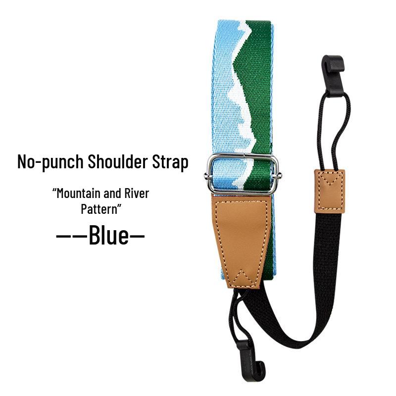

Cowhide Ukulele & Guitar Crossbody Strap - No-Punch, Adjustable for Children & Adults синій