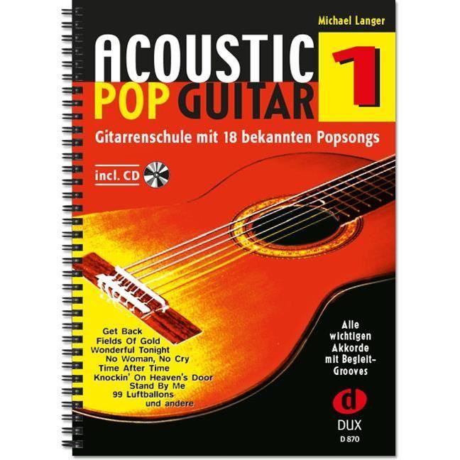 Guitare acoustique pop - Dux Edition - M. Langer - Recueil + CD - Noir - Adulte