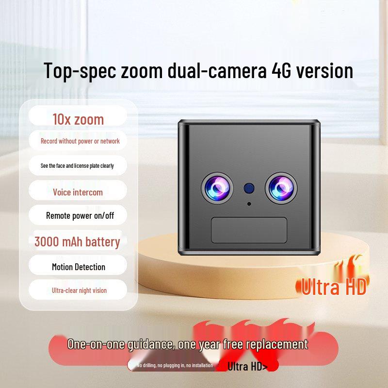 Wireless 360° Home Camera with Mobile Monitoring & HD Night Vision, No Plug Needed