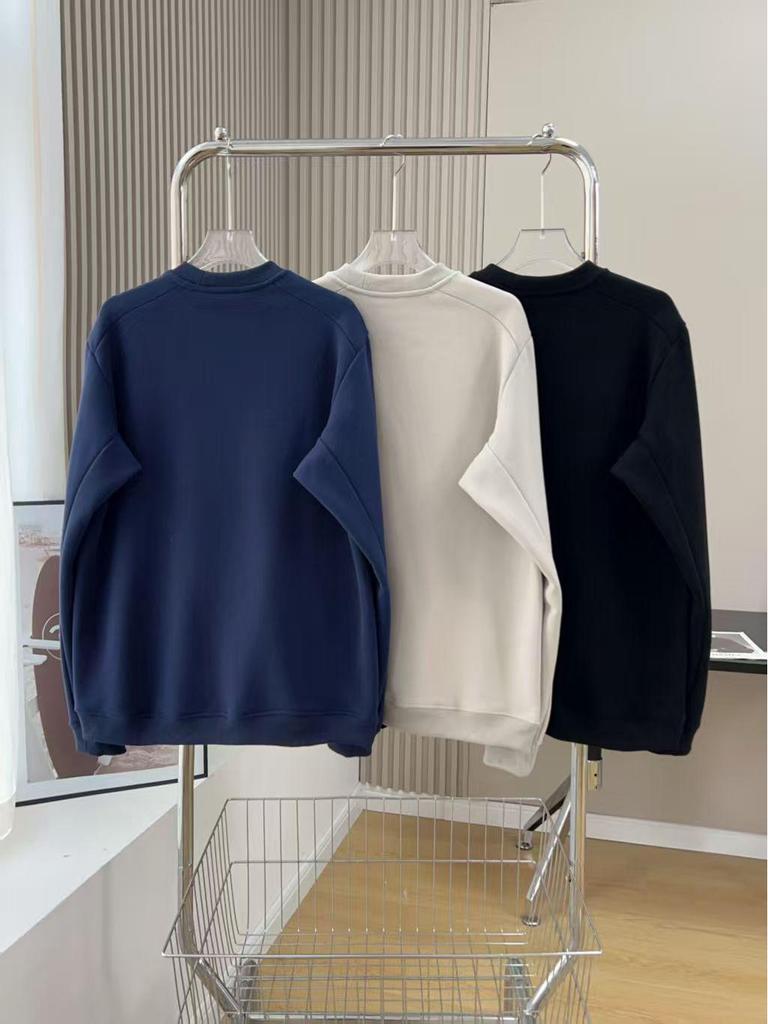 25 New Bird House Autumn/Winter Hoodie: Men's Round Neck Casual Loose Long Sleeve Top with Plus Velvet