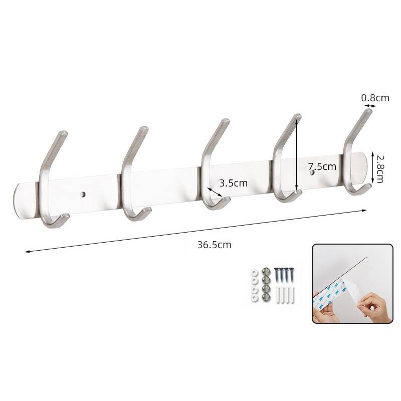 Vault Black Glazie Coat Rack Wall Mount Stainless Steel Hooks Clothes Hanger