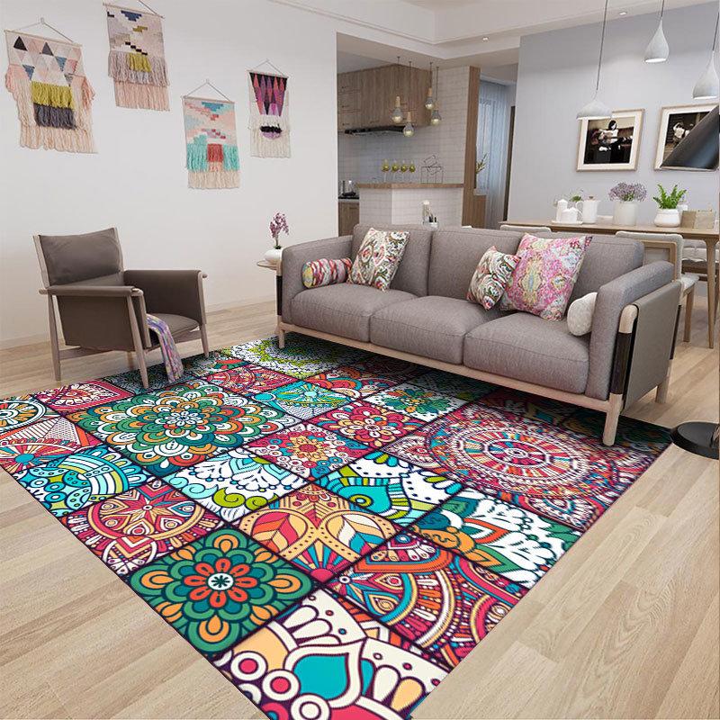 Vintage Ethnic Style Carpet Living Room Coffee Table Carpet Home Bedroom Carpet