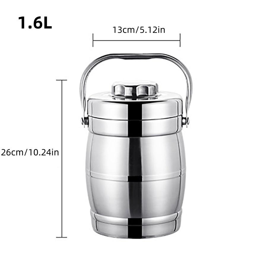 Stainless Steel Insulation Barrel Portable Insulated Lunch Box Drum Shape 3 Layer Round Lunch Box Stainless steel thermal Pot