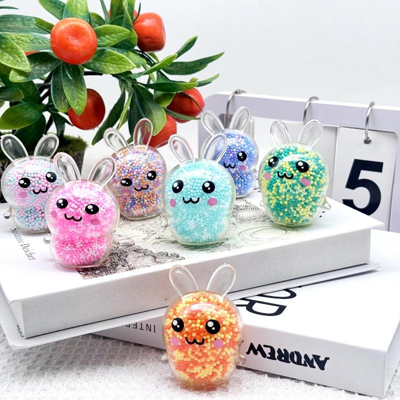 1Pcs Squishy Bunny Stress Balls With Light Stress Relief Toy Girls Kids Fidget Toys Colorful Rabbit For Easter Basket Stuffers