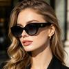 New cat eye sunglasses women's high-end sense square face thin outdoor street shot sunscreen sunglasses UV protection