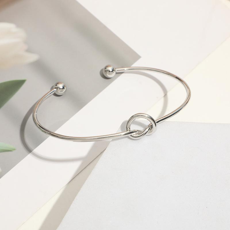Adjustable Knot Cuff Bracelets & Bangles For Women Jewelry Gift Simple Smooth LOVE Valentine's Day Gift
