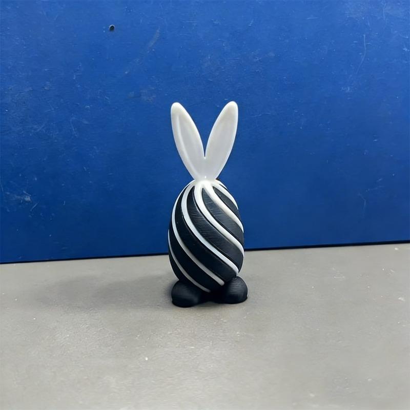 

Rotating Rabbit Easter Egg Split Design Decorative Ornament 1PCS черный белый