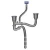 Double Sink Drain Pipe Kit with Anti-Odor Steel Cup