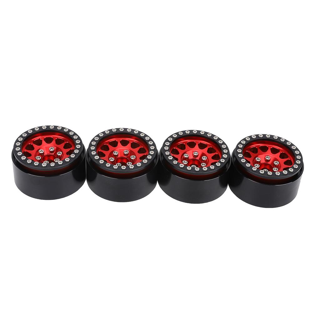 4Pcs 1:10 RC Crawler Car Metal Wheel Hub Car Tire Fit for Axial SCX10  SCX10II  90046