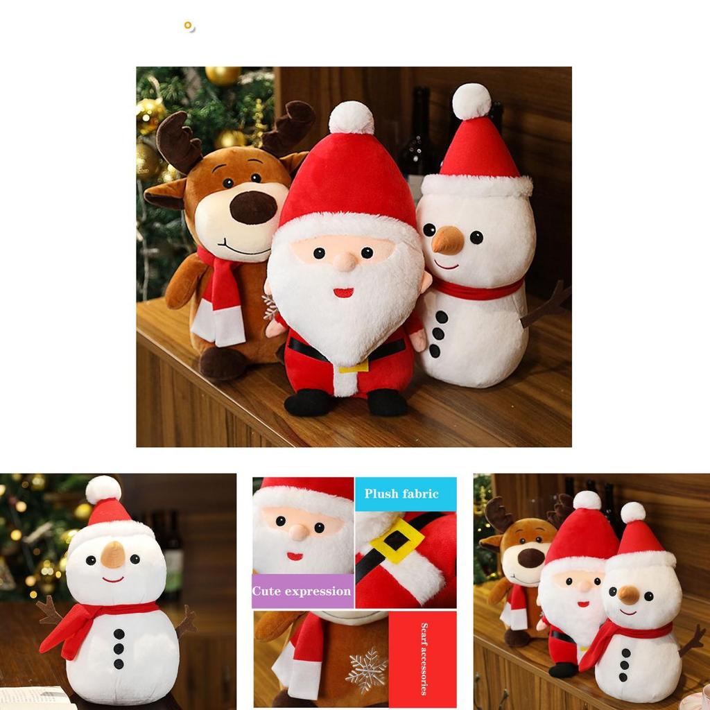 Adorably Soft Christmas Plush Santa Elk Snowman Stuffed Doll For Kids And Adults