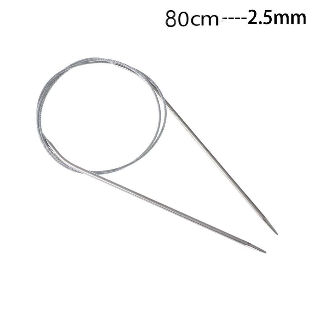 80/100cm Stainless Steel Circular Needle Round Weaving Knitting Needles Handmade Crochet Hook DIY Crafts Household Sewing Pins
