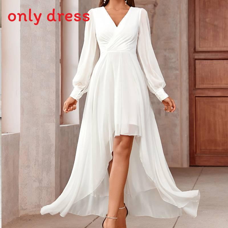 Elegante Abito Lungo in Chiffon con Zip per Donne d'Ufficio