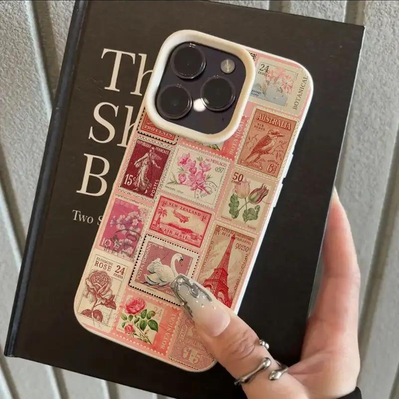 Vibrant Retro Stamp Lichee Design Phone Case For iPhone 17 Air 16 e 15 14 13 12 11 Pro Max Plus SE Soft Shockproof Cover