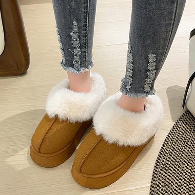 Faux Fur Winter Boots for Women 2024 Non Slip Plush Snow Boots Woman Thick Bottom Warm Cotton Shoes Platform Botas Mujer