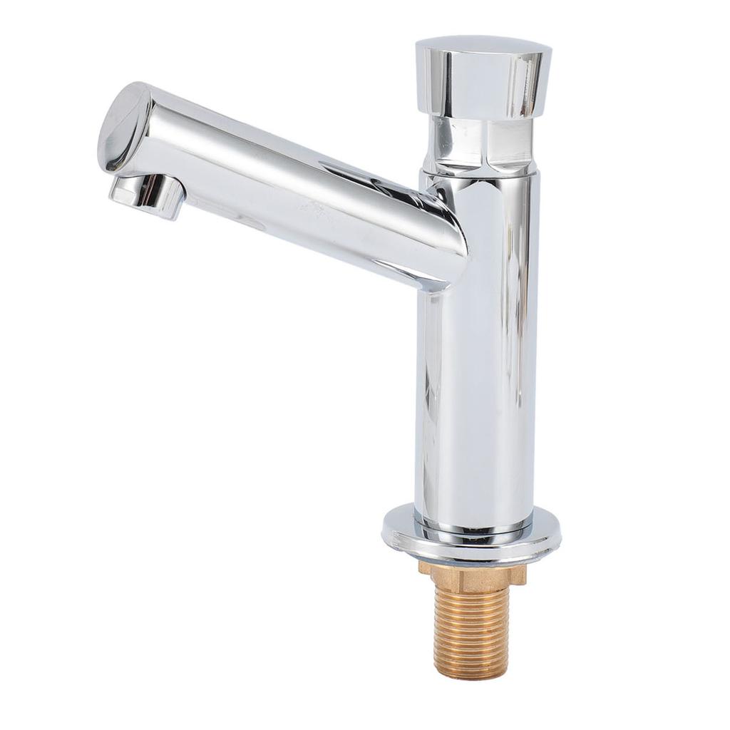 Bathroom Sink Faucet Single Handle Angled Delayed Faucet Water Tap for Home Hotel