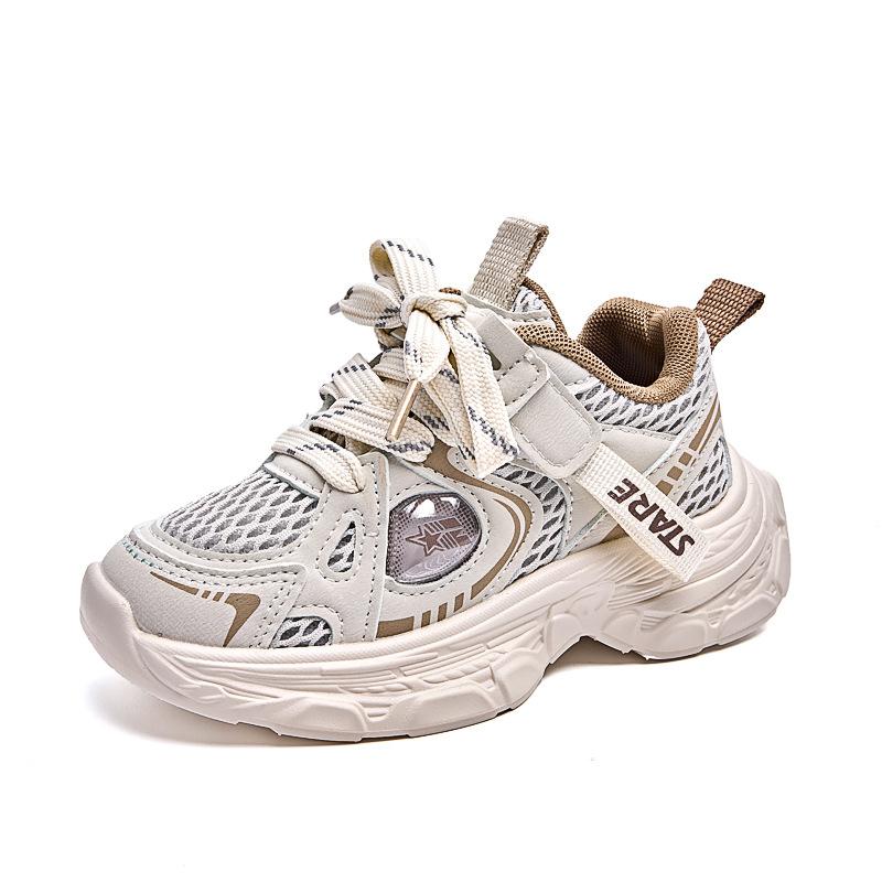 Middle and older children's shoes mesh breathable trend dad shoes 2025 autumn children's sports shoes non-slip comfortable running shoes single