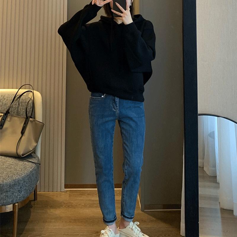 Women's Hooded Sweatshirt Casual Solid Color Loose Top
