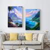 Hawaii Pixel Art Travel Landscape Poster Flower Island Sand Beach Sky Scenery Canvas Painting Room Home Wall Decor Mural