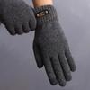 Outdoor Leisure Fishing Cycling Cold and Windproof Knitted Yarn Warm Gloves with Added Velvet Thickness In Autumn and Winter