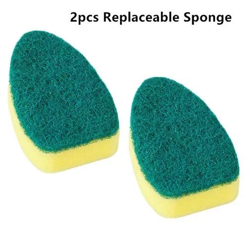 Nano Sponge Dish Washing Tool Soap Dispenser Handle Refillable Bowls Pans Cups Cleaning Sponge Brush for Kitchen Clean Tools