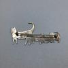 Animal Jewelry Fashion Cute Cat Family Brooch Minimalist Silver Vintage Animal Pin Gold Jewelry Cat Brooch Scarves